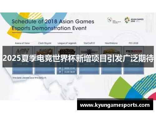 2025夏季电竞世界杯新增项目引发广泛期待